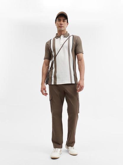 Brown Solid Slim Fit Cargo Pant | Greenfibre