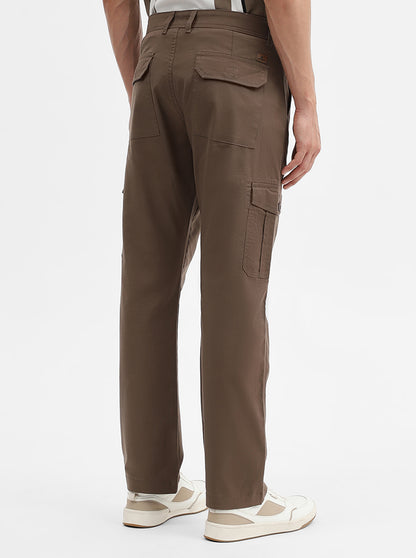 Brown Solid Slim Fit Cargo Pant | Greenfibre