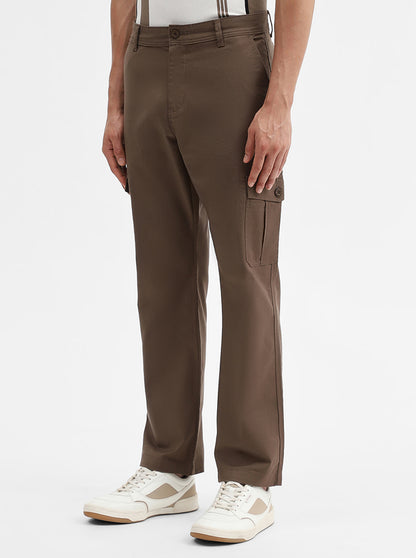 Brown Solid Slim Fit Cargo Pant | Greenfibre