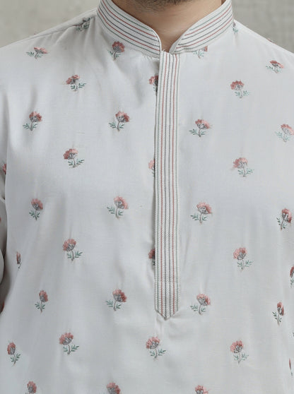 White Embroidered Kurta Pajama | Virasana