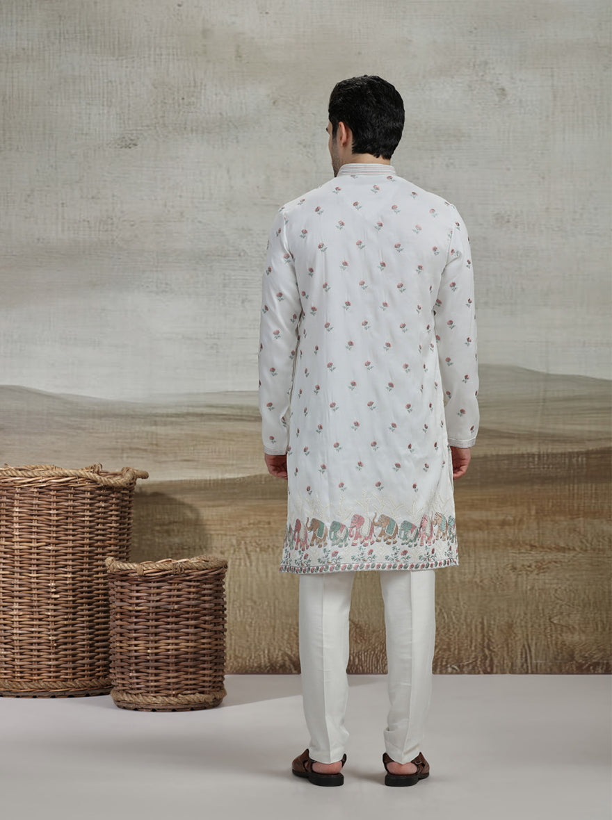 White Embroidered Kurta Pajama | Virasana