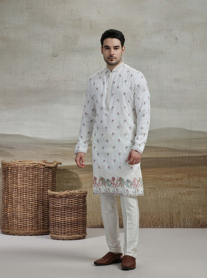 White Embroidered Kurta Pajama | Virasana