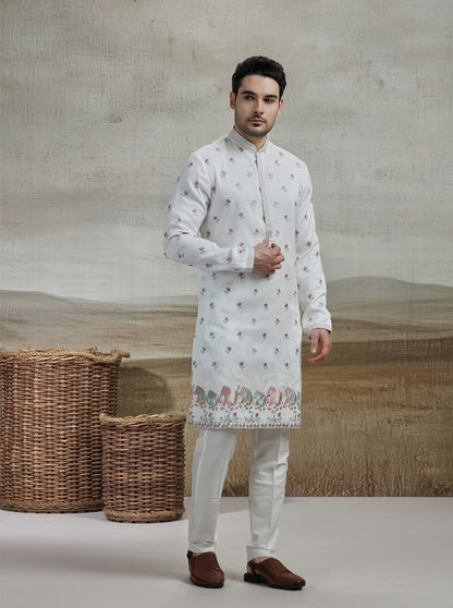 White Embroidered Kurta Pajama | Virasana