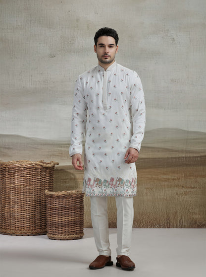White Embroidered Kurta Pajama | Virasana