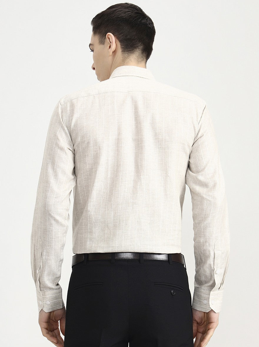 Natural Striped Slim Fit Formal Shirt | JadeBlue