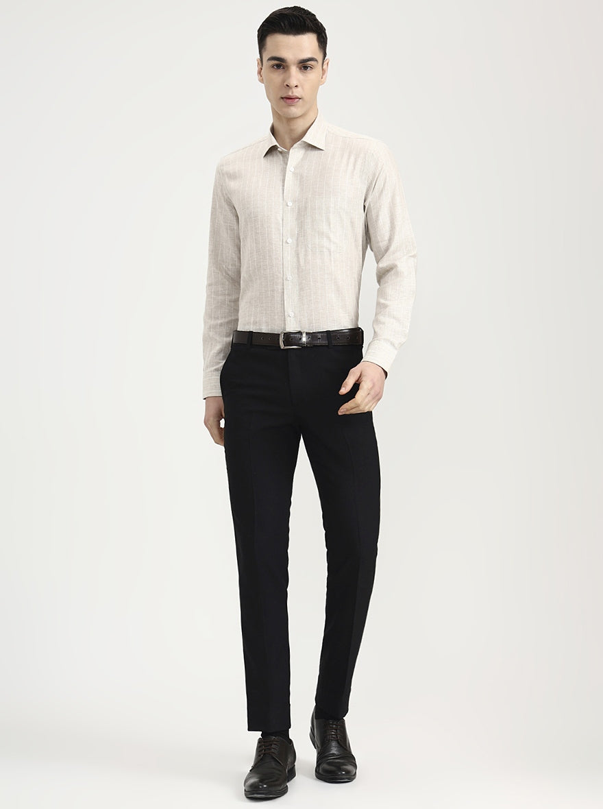 Natural Striped Slim Fit Formal Shirt | JadeBlue