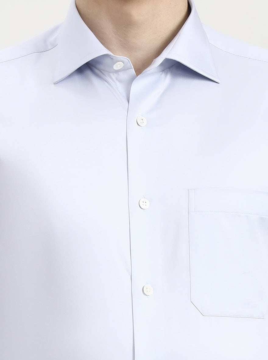 Sky Blue Solid Slim Fit Formal Shirt | JadeBlue Super Luxe