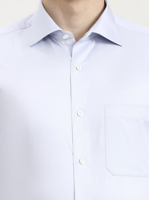 Sky Blue Solid Slim Fit Formal Shirt | JadeBlue Super Luxe