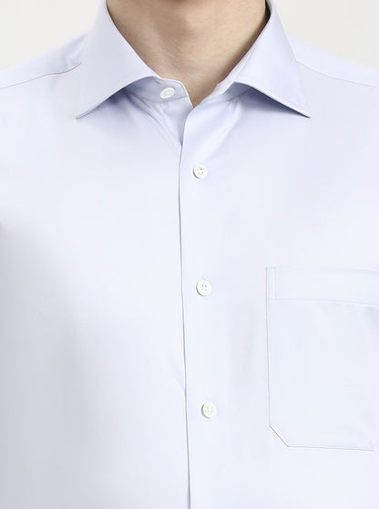 Sky Blue Solid Slim Fit Formal Shirt | JadeBlue Super Luxe