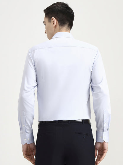 Sky Blue Solid Slim Fit Formal Shirt | JadeBlue Super Luxe