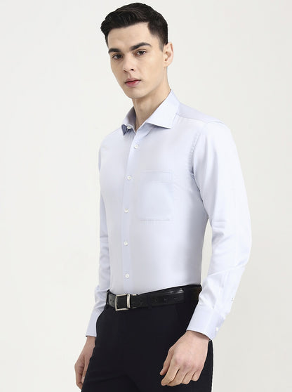Sky Blue Solid Slim Fit Formal Shirt | JadeBlue Super Luxe