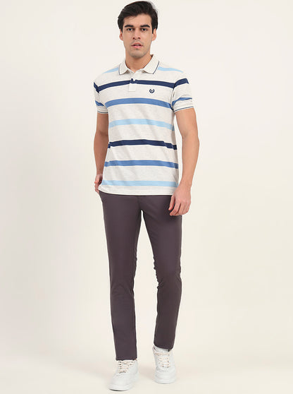 Grey Solid Super Slim Fit Casual Trouser | Greenfibre