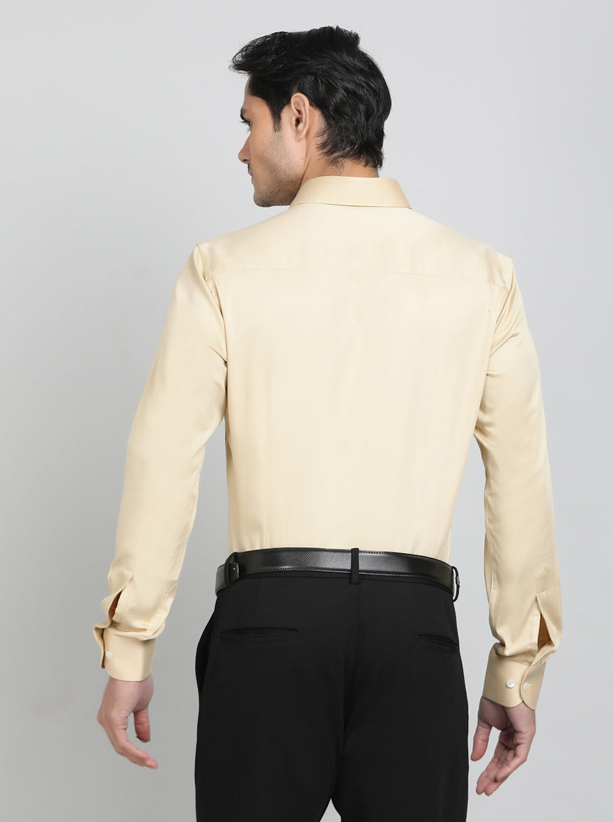 Fawn Solid Slim Fit Party Wear Shirt | Wyre