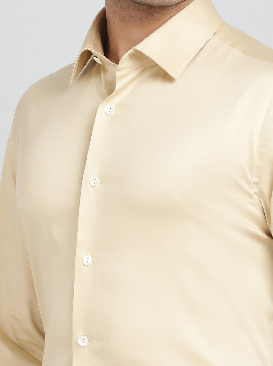 Fawn Solid Slim Fit Party Wear Shirt | Wyre