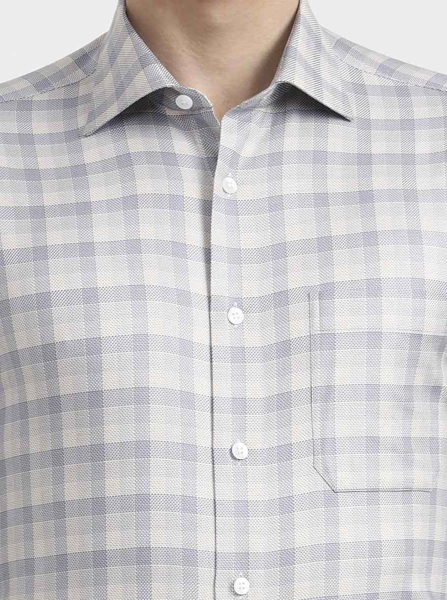 Fawn Checked Slim Fit Formal Shirt | Metal