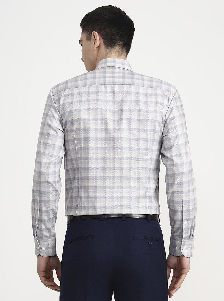 Fawn Checked Slim Fit Formal Shirt | Metal