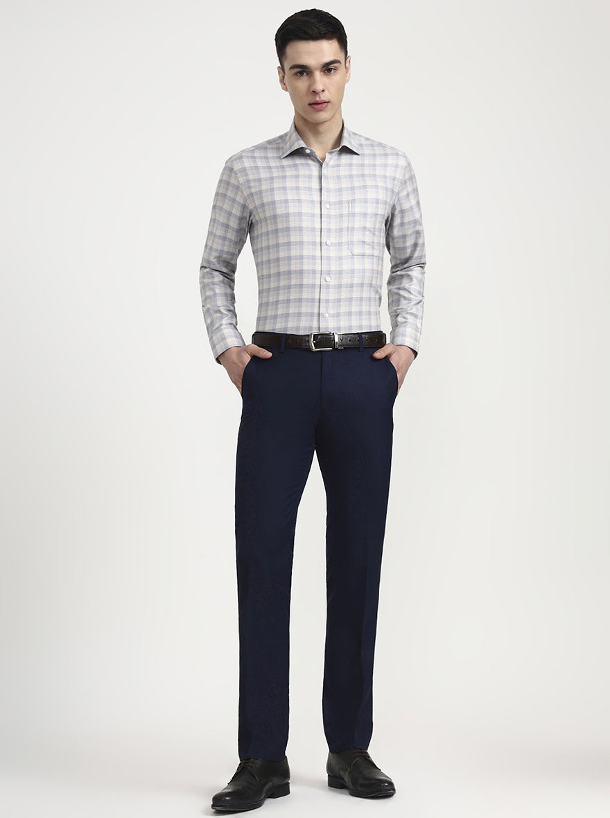 Fawn Checked Slim Fit Formal Shirt | Metal