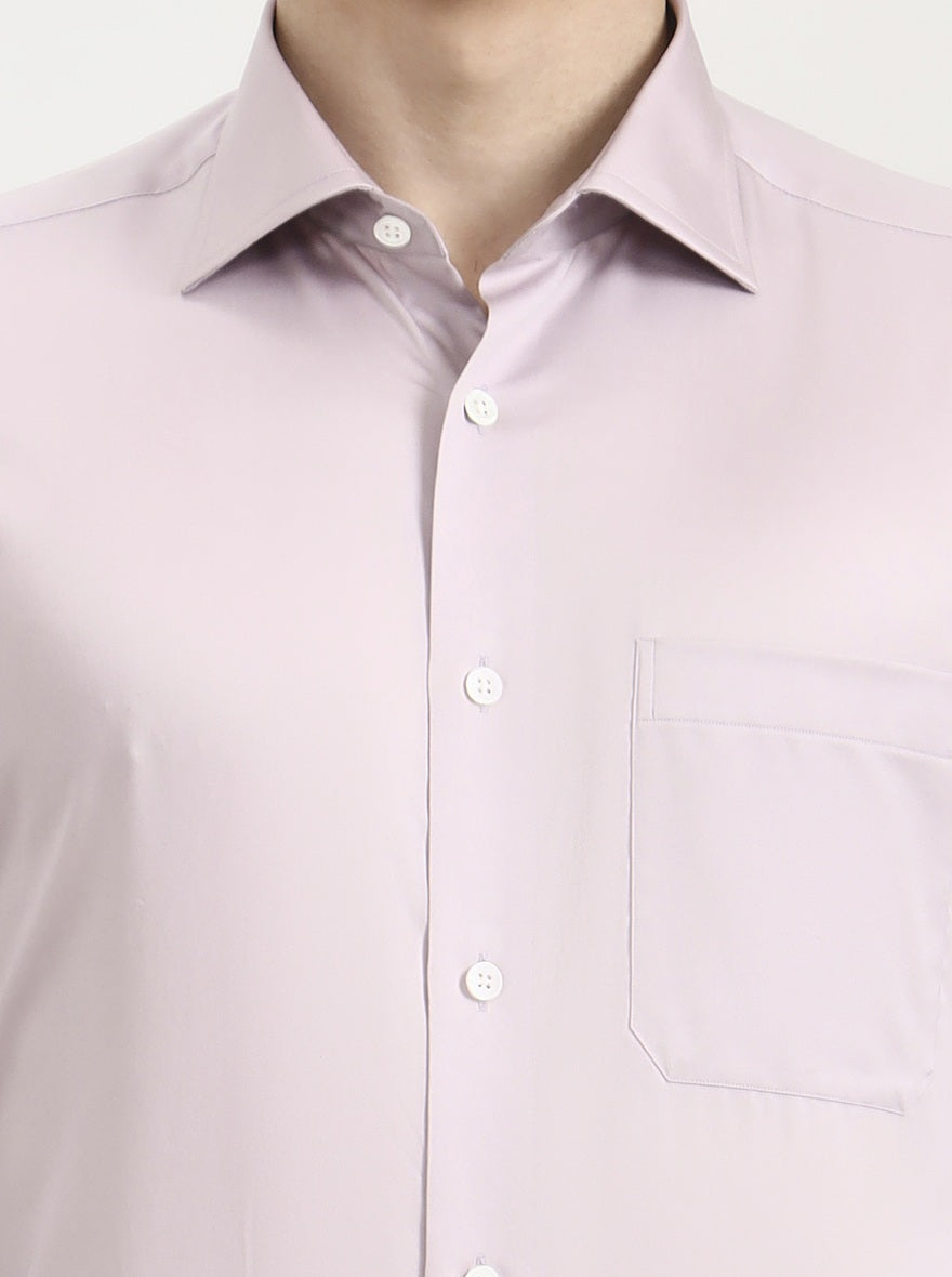 Dusty Pink Solid Slim Fit Formal Shirt | JadeBlue Super Luxe
