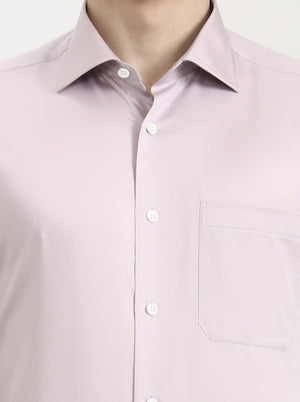 Dusty Pink Solid Slim Fit Formal Shirt | JadeBlue Super Luxe