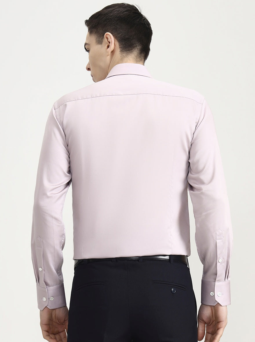 Dusty Pink Solid Slim Fit Formal Shirt | JadeBlue Super Luxe