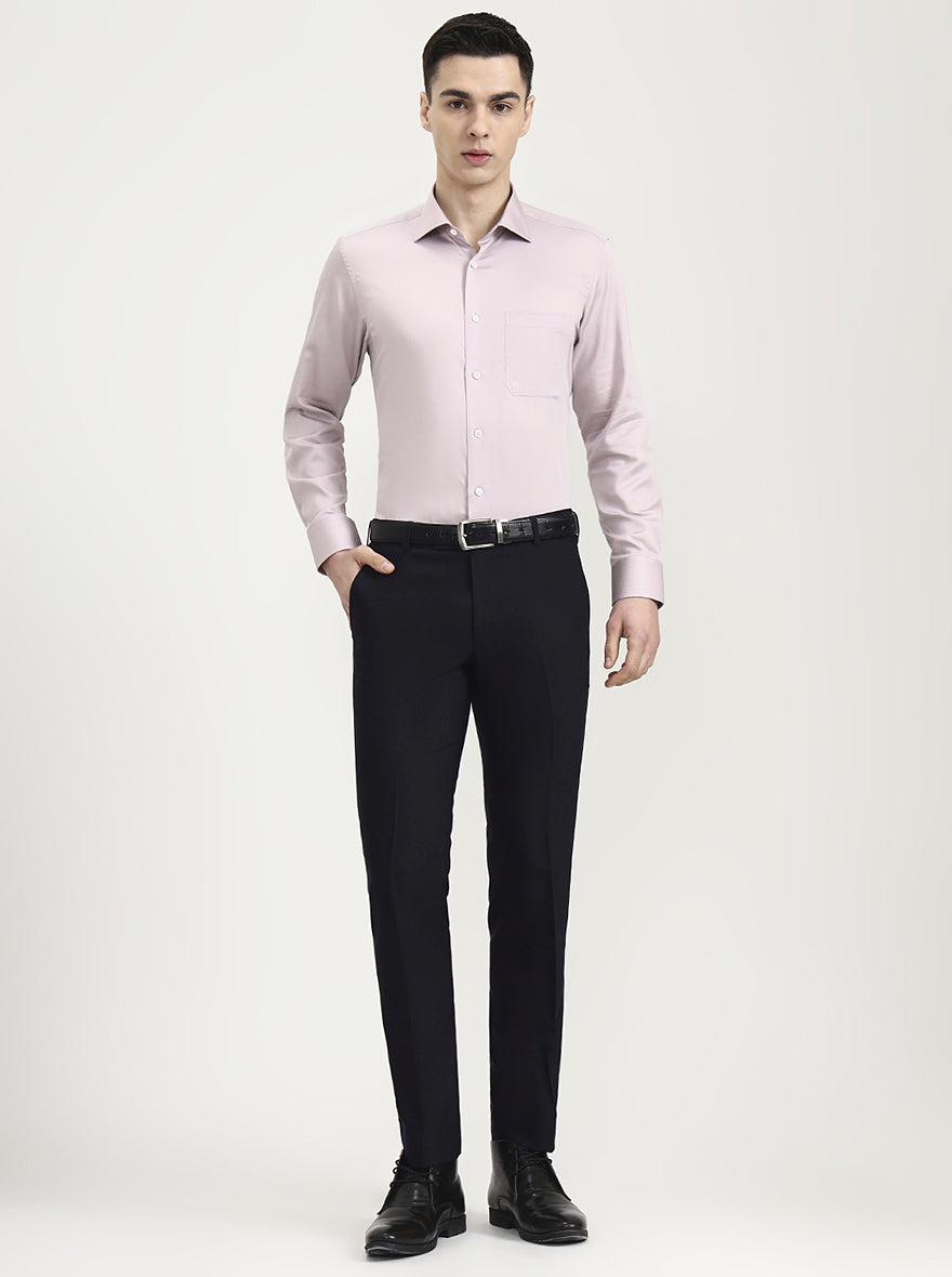 Dusty Pink Solid Slim Fit Formal Shirt | JadeBlue Super Luxe