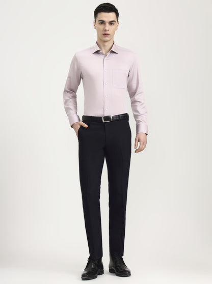 Dusty Pink Solid Slim Fit Formal Shirt | JadeBlue Super Luxe