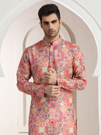 Pink Printed Kurta | The Kurta Company