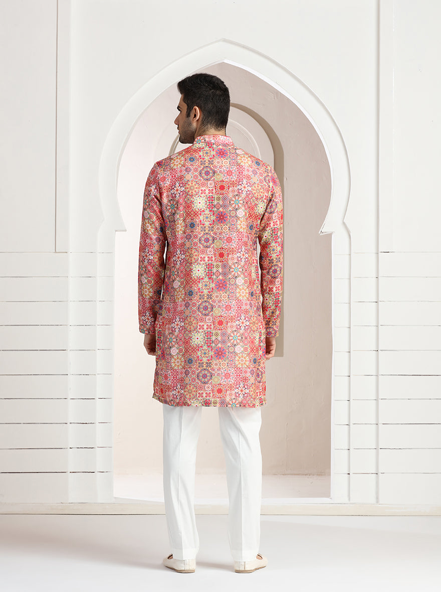 Pink Printed Kurta | The Kurta Company