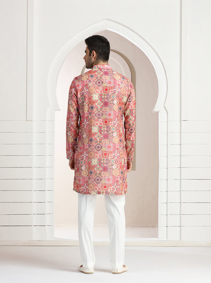 Pink Printed Kurta | The Kurta Company