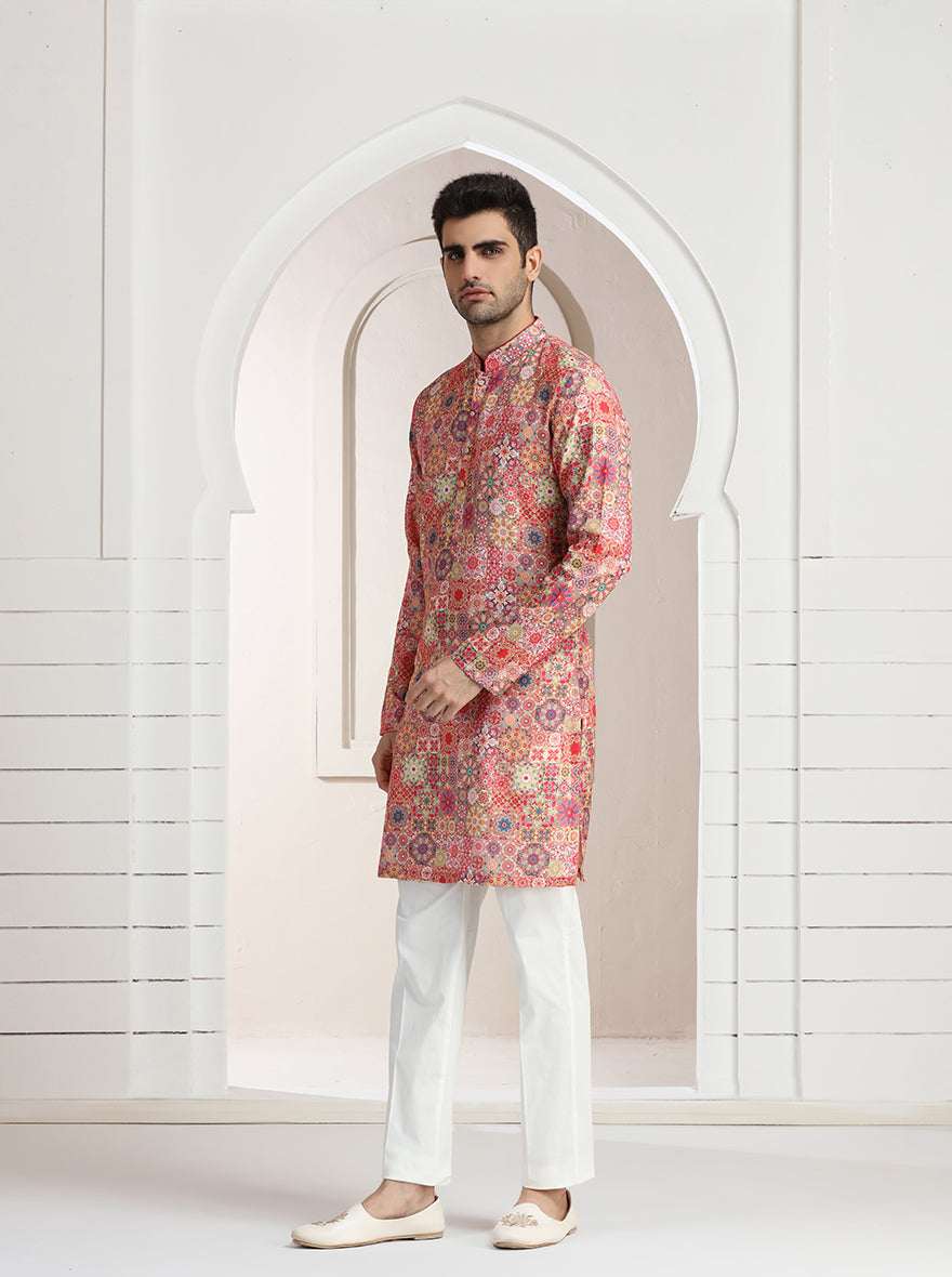 Pink Printed Kurta | The Kurta Company