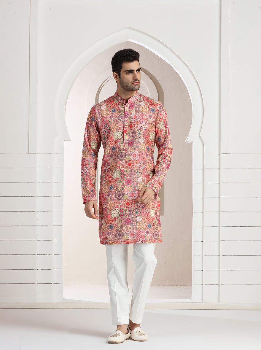 Pink Printed Kurta | The Kurta Company