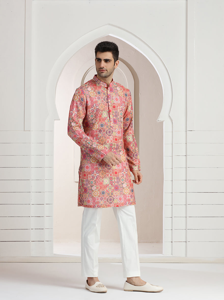 Pink Printed Kurta | The Kurta Company