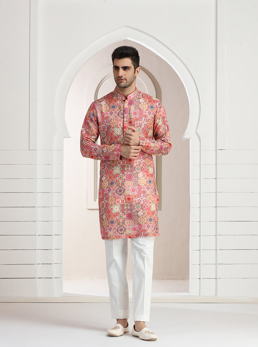 Pink Printed Kurta | The Kurta Company