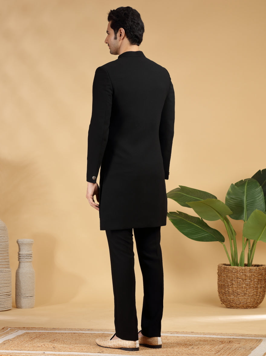 Black Self Texture Indowestern | TULA