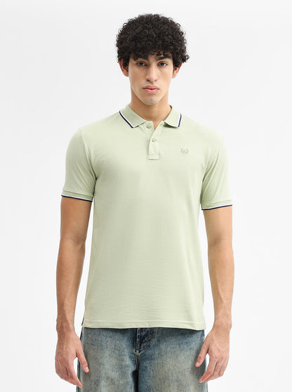 Pista Green Jacquard Slim Fit Polo T-Shirt | Greenfibre