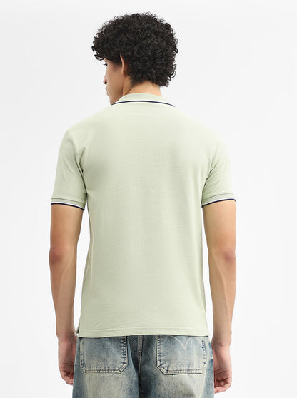 Pista Green Jacquard Slim Fit Polo T-Shirt | Greenfibre