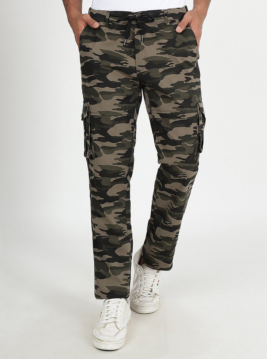 Camouflage Printed Slim Fit Cargo Pant | JadeBlue