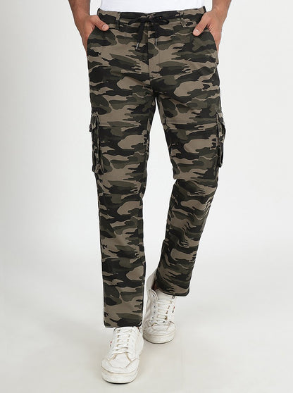 Camouflage Printed Slim Fit Cargo Pant | JadeBlue