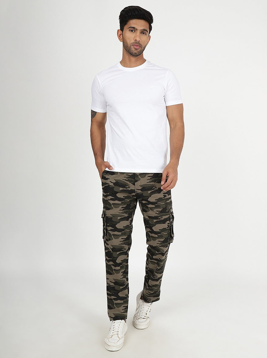 Camouflage Printed Slim Fit Cargo Pant | JadeBlue