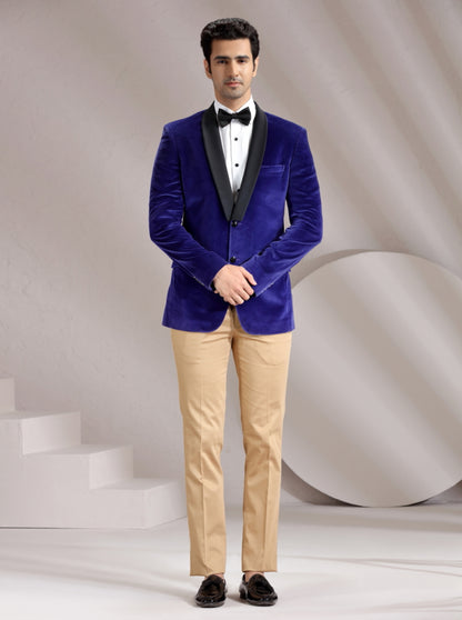 Blue Velvet Solid Suit | JadeBlue