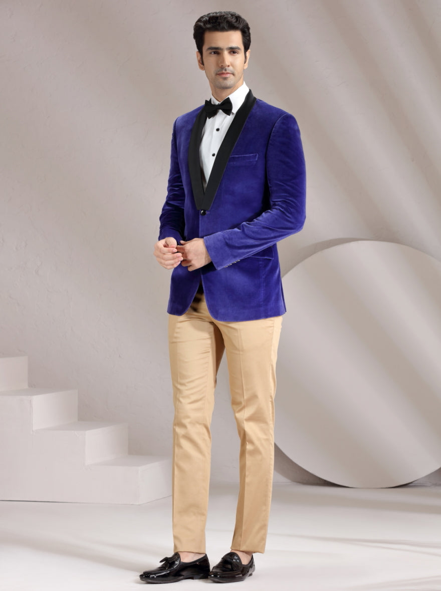 Blue Velvet Solid Suit | JadeBlue