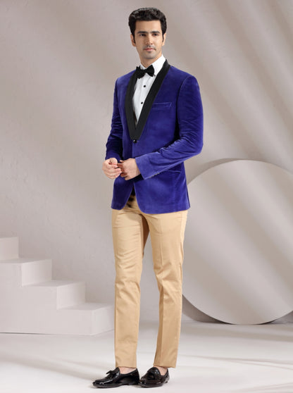 Blue Velvet Solid Suit | JadeBlue