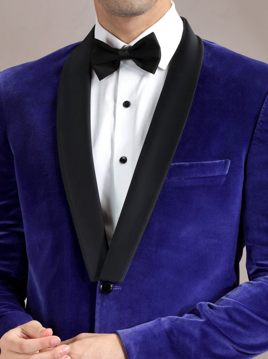 Blue Velvet Solid Suit | JadeBlue