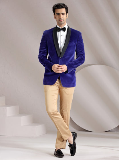 Blue Velvet Solid Suit | JadeBlue