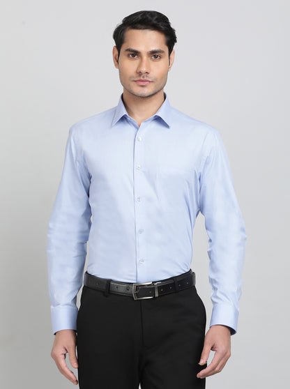 Light Blue Solid Slim Fit Formal Shirt | JadeBlue