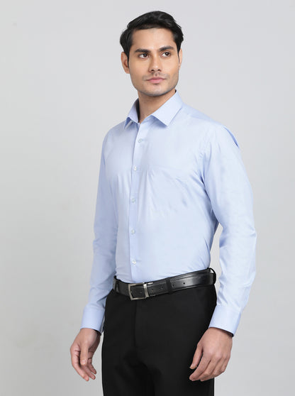 Light Blue Solid Slim Fit Formal Shirt | JadeBlue