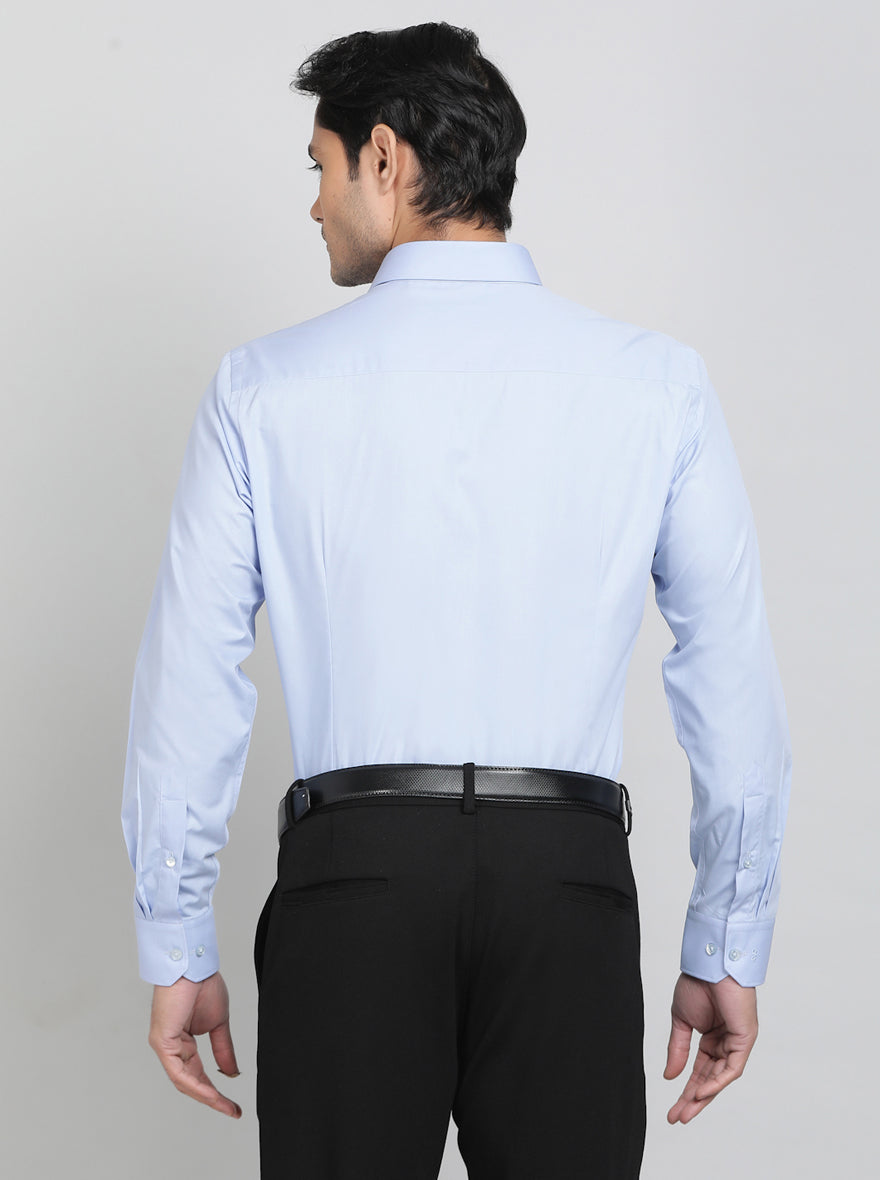 Light Blue Solid Slim Fit Formal Shirt | JadeBlue
