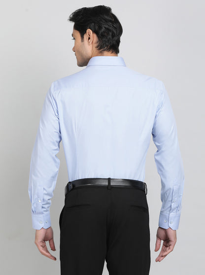 Light Blue Solid Slim Fit Formal Shirt | JadeBlue