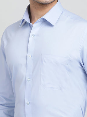 Light Blue Solid Slim Fit Formal Shirt | JadeBlue