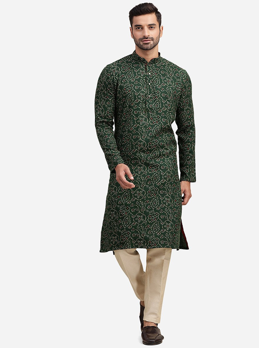Bottle Green Kurta | The Kurta Company
